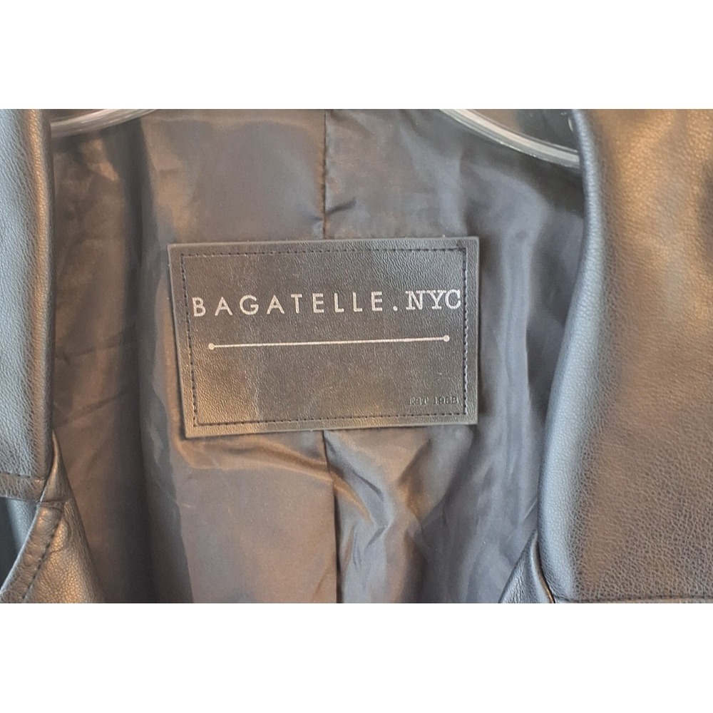 Bagatelle NYC Women's Black Faux Leather Moto Jacket XL Biker Zip New With Tags - Picture 2 of 6